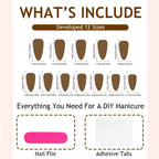 Press-On Nails Delicate Pattern Easy Apply & Long-Lasting Shine