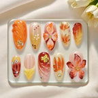 Press-On Nails Fall Floral Reusable & Comfortable Fit