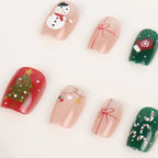 Press-On Nails Festive Handmade Designs & Easy Adhesive