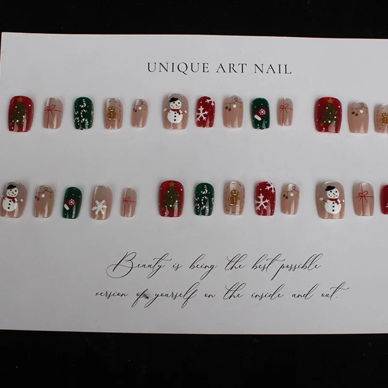 Press-On Nails Festive Handmade Designs & Easy Adhesive
