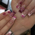 Press-On Nails Floral Design Adhesive Backing