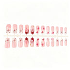 Press-On Nails Floral Design Adhesive Backing