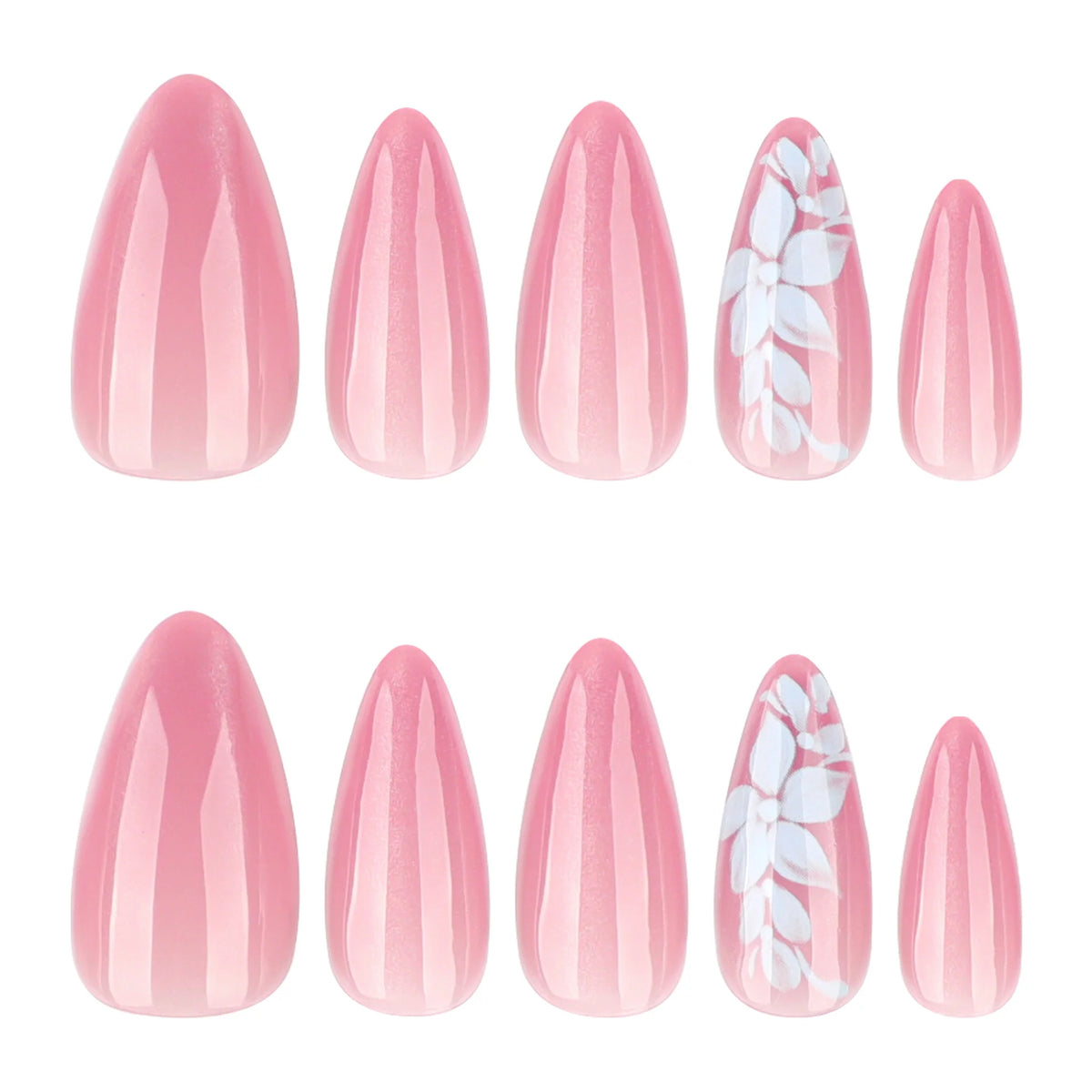 Press-On Nails Floral Design Easy Application