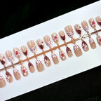 Press-On Nails Floral & Dotted Designs Reusable Multiple Sizes