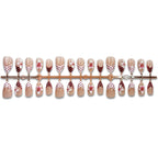 Press-On Nails Floral & Dotted Designs Reusable Multiple Sizes