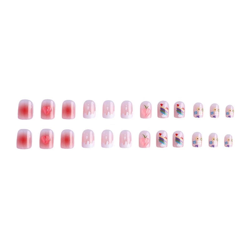 Press-On Nails Fruit Designs Peel-And-Stick Multiple Sizes