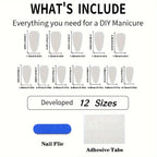 Press-On Nails Glitter & Intricate Designs Easy Apply
