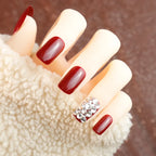 Press-On Nails Glossy Finish & Rhinestone Accents Multiple Sizes