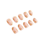 Press-On Nails Gold Leaf Design Reusable & Self-Adhesive