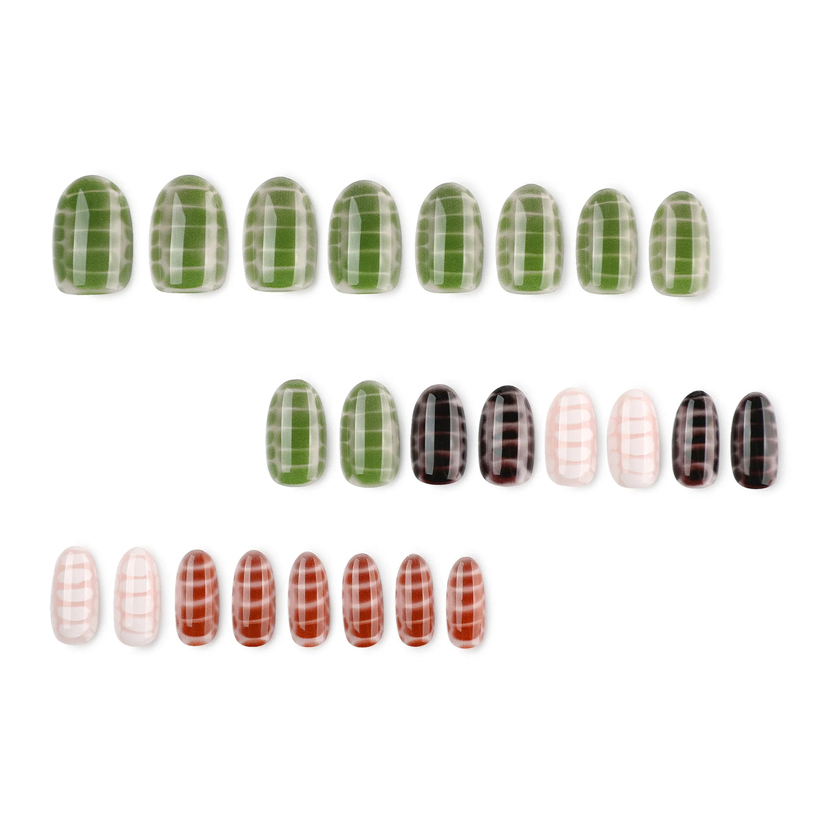 Press-On Nails Handcrafted Patterned Glossy Finish