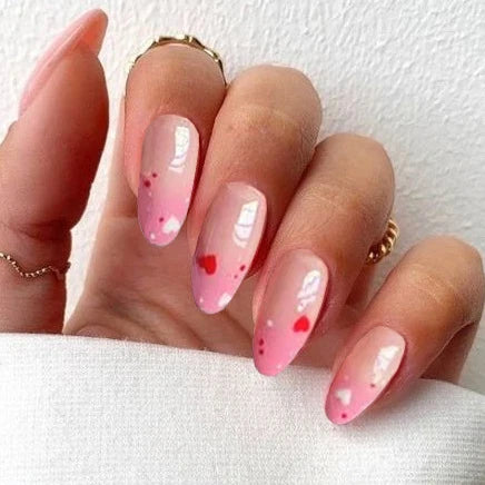 Press-On Nails Heart Gradient Peel-And-Stick & Reusable