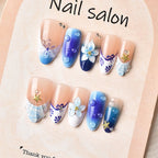Press-On Nails Ocean-Inspired Reusable Easy Application