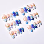 Press-On Nails Ocean-Inspired Reusable Easy Application
