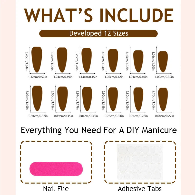 Press-On Nails Patterned Sparkle Accents Adhesive Strips