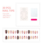 Press-On Nails Pearl & Gold Embellished Reusable