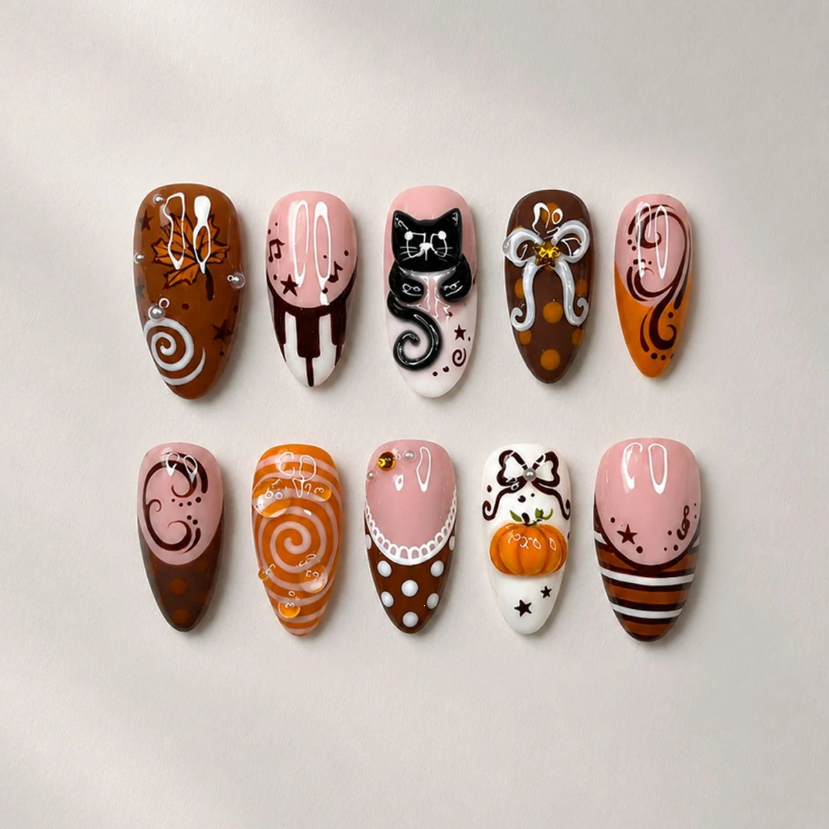 Press-On Nails Playful Designs Easy Application