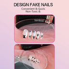 Press-On Nails Reusable Glitter Set Glue & File