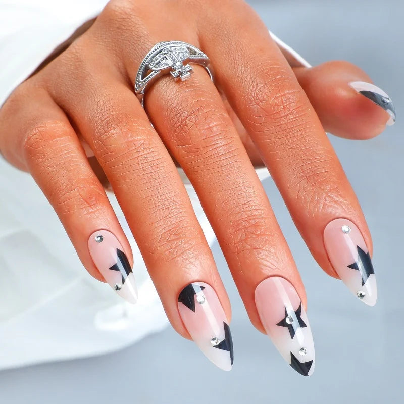 Press-On Nails Reusable Glitter Set Glue & File