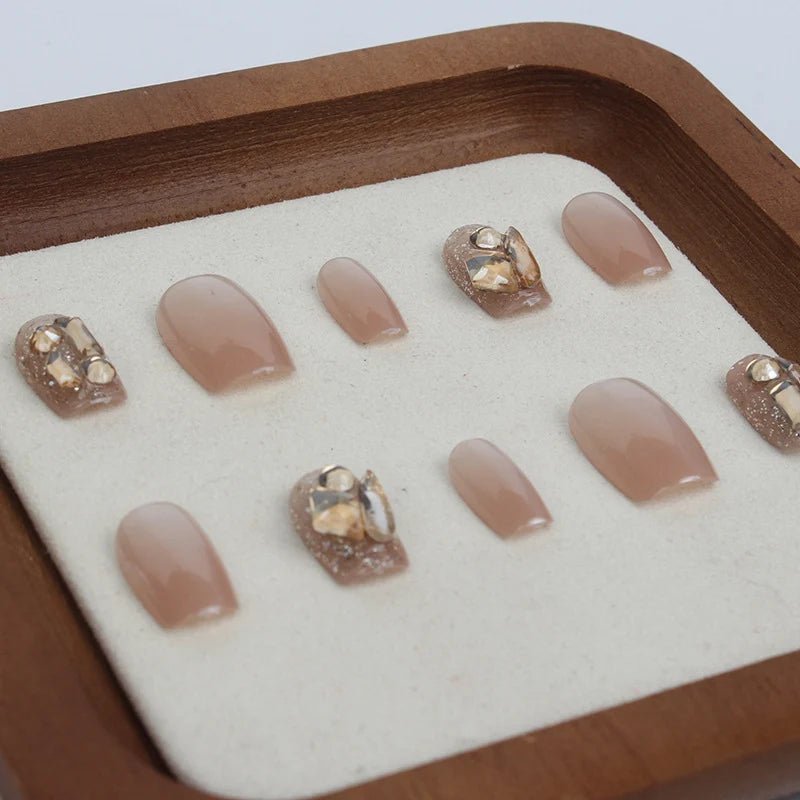 Press-On Nails Rhinestone Accents Reusable