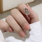 Press-On Nails Rhinestone Adhesive Backing Salon-Ready