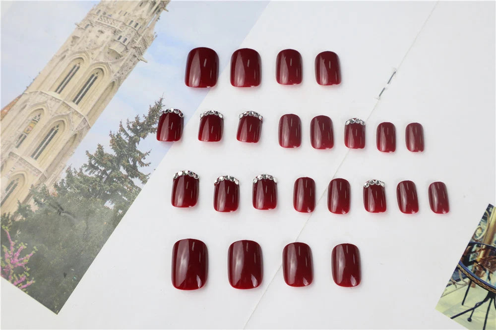 Press-On Nails Rhinestone-Embellished Multiple Sizes Included