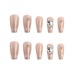 Press-On Nails Rhinestone-Embellished Reusable Full-Cover Set