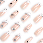 Press-On Nails Rhinestone & Heart Motifs Easy Apply