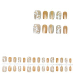 Press-On Nails Set Floral Design Long-Lasting Adhesive & Reusable