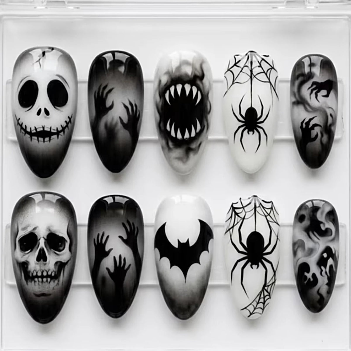 Press-On Nails Spooky Halloween Designs Easy Application