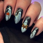 Press-On Nails Spooky Halloween Designs Skin-Friendly Multiple Sizes