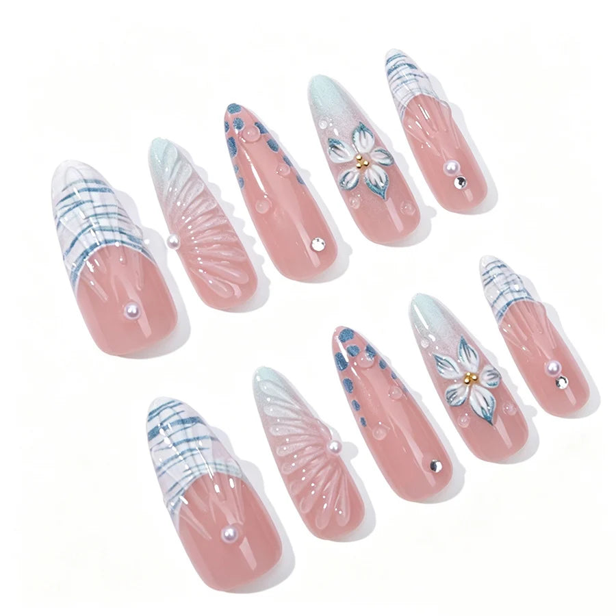 Press-On Nails Starry Design Reusable Easy Application
