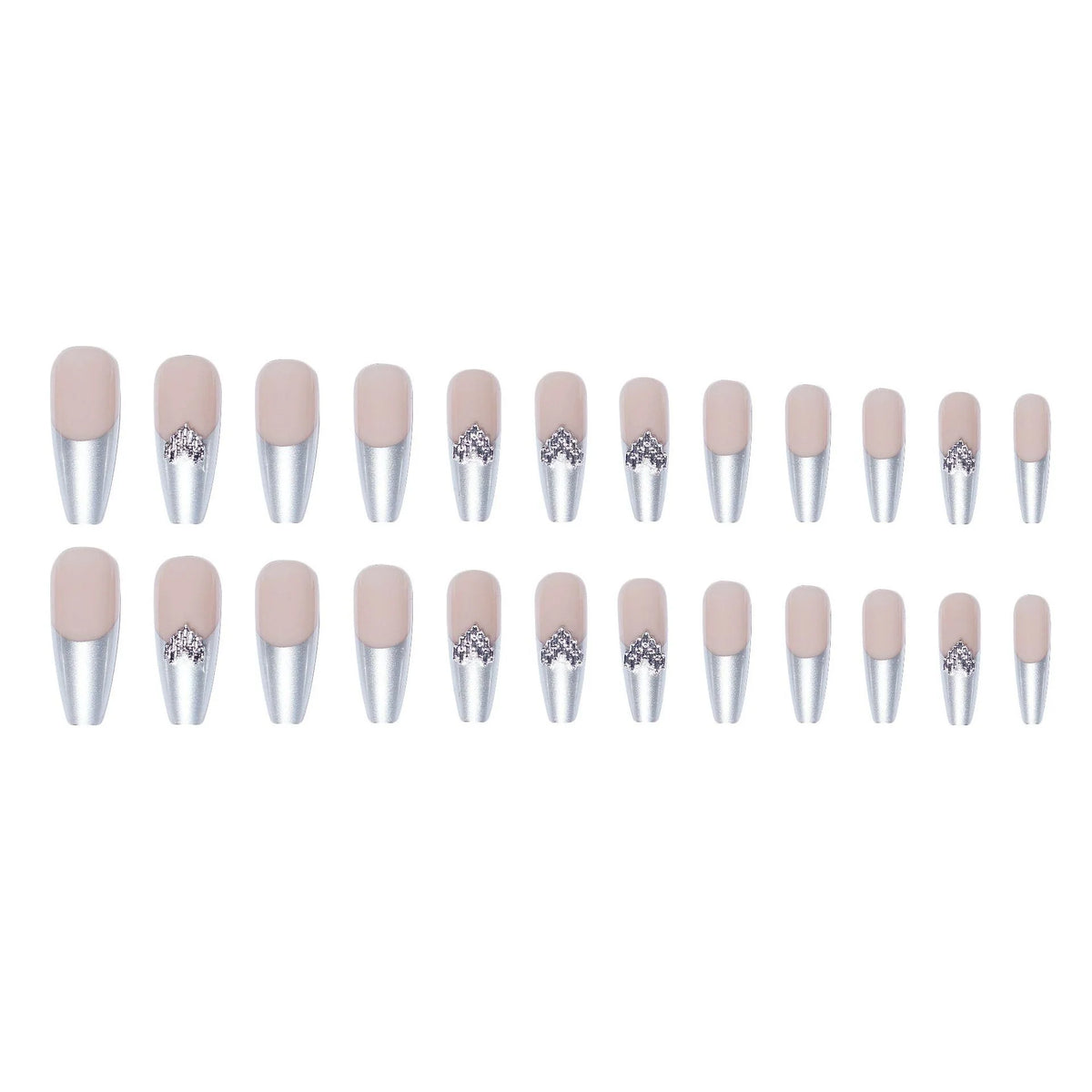 Press-On Nails Stiletto Rhinestone Glue-On