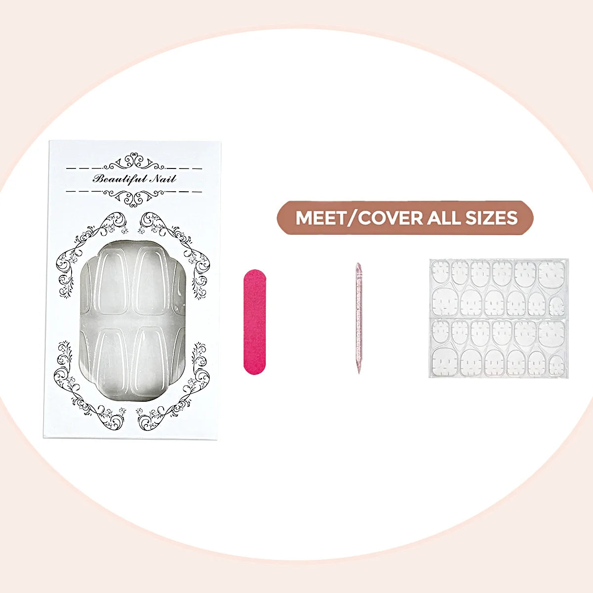 Press-On Nails Vibrant Designs 24 Pack