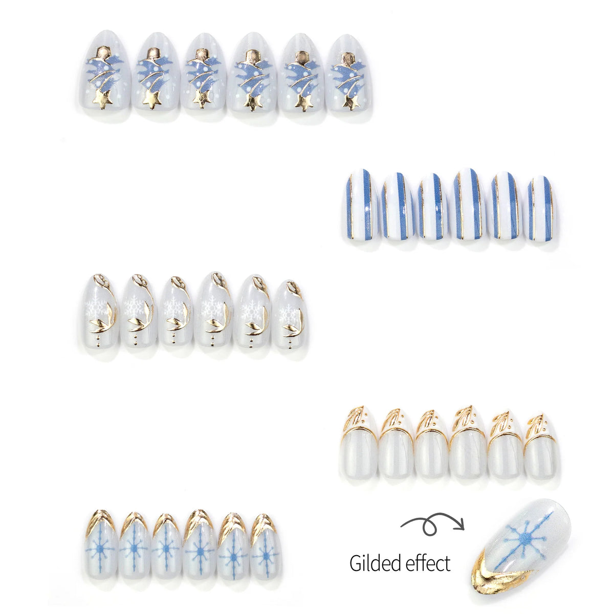 Press-On Nails Winter Designs Easy Application & Comfortable Fit