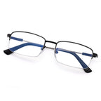 Progressive Reading Glasses Blue Light Blocking Half-Rim Metal