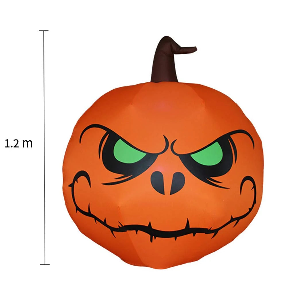 Pumpkin Decoration Large Glowing Green Eyes Inflatable & Weatherproof