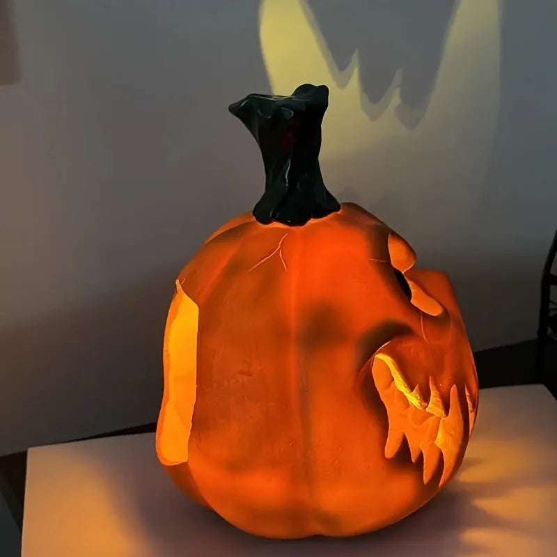 Pumpkin Lantern Ceramic-Look Resin Shatterproof Tealight & LED Compatible