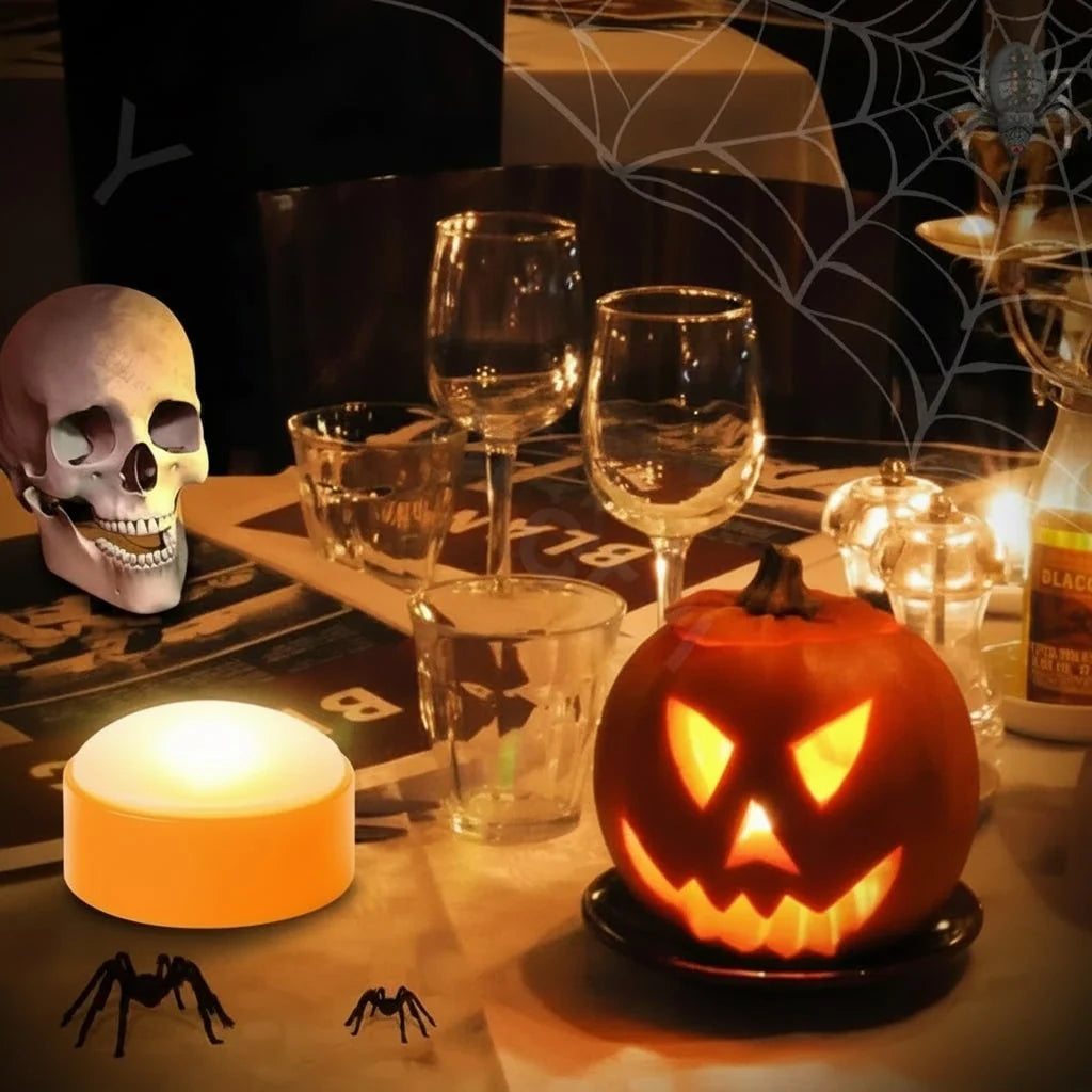 Pumpkin Lights Battery-Operated Flickering Candle Remote & Timer
