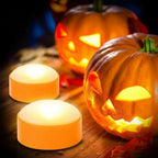 Pumpkin Lights Battery-Operated Flickering Candle Remote & Timer