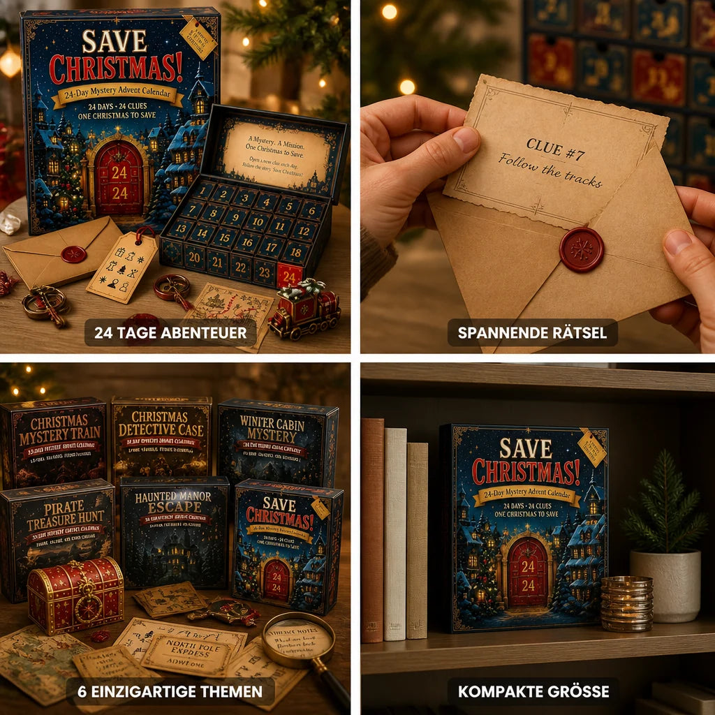 Puzzle Advent Calendar 24 Daily Escape Room Puzzles 6 Themes