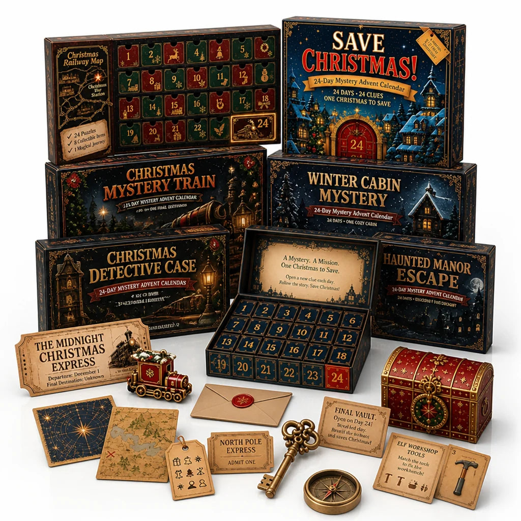 Puzzle Advent Calendar 24 Daily Escape Room Puzzles 6 Themes