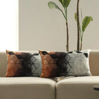 Rectangular Cushion Cover Geometric Microfiber Concealed Zipper