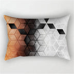Rectangular Cushion Cover Geometric Microfiber Concealed Zipper