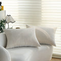 Rectangular Cushion Cover Microvelour & Fine Ribbed 20x28 In