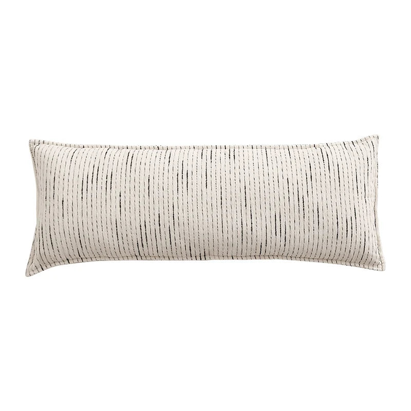 Rectangular Lumbar Pillow Linen Texture Removable Cover