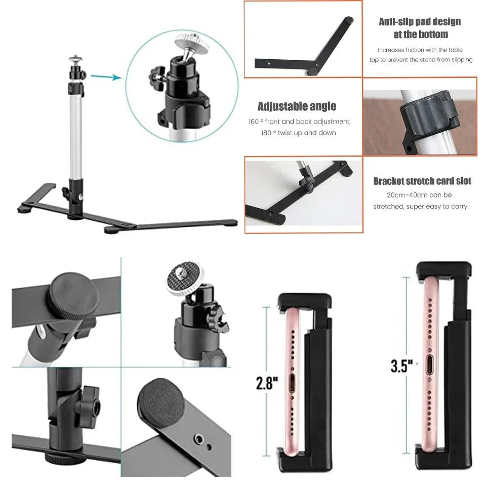 Ring Light USB-Powered Adjustable Tripod 360° Phone Mount