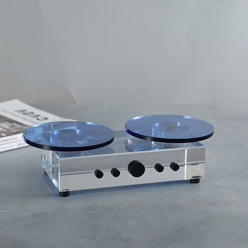 Rotating Display Stand Dual-Layer 360-Degree Transparent Base