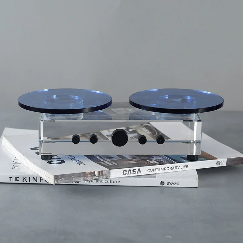 Rotating Display Stand Dual-Layer 360-Degree Transparent Base