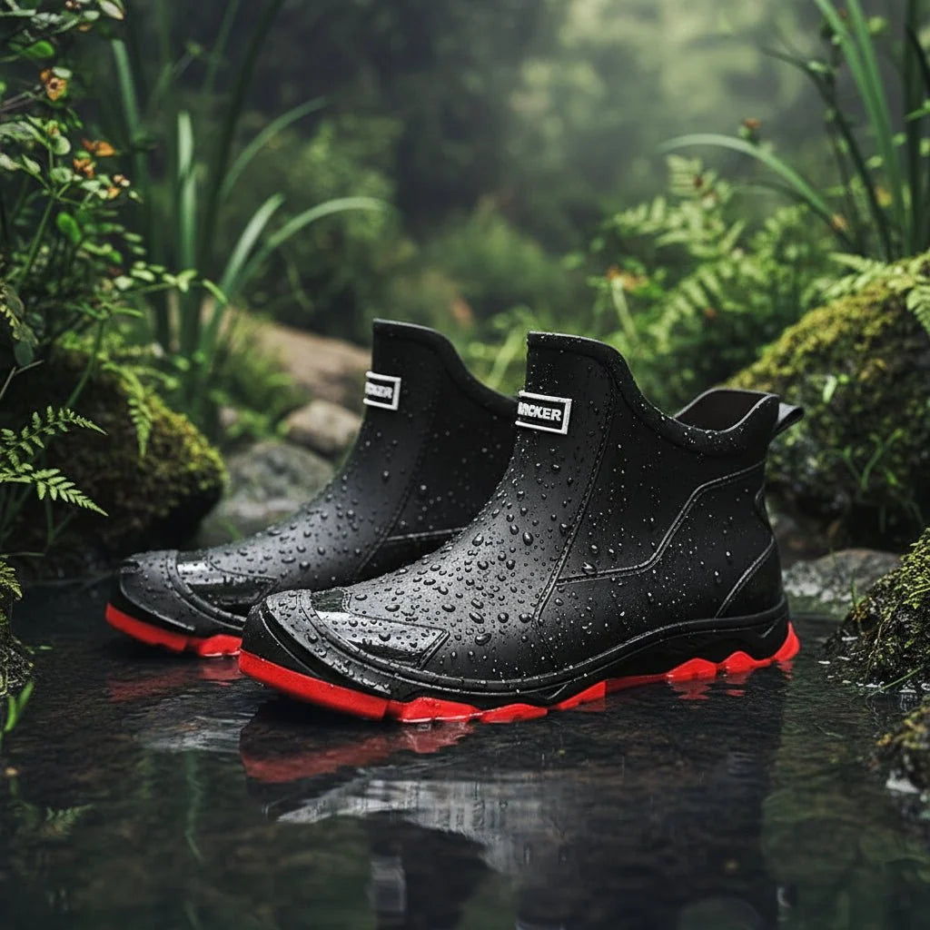 Rubber Boots Waterproof PVC Non-Slip Ankle-High