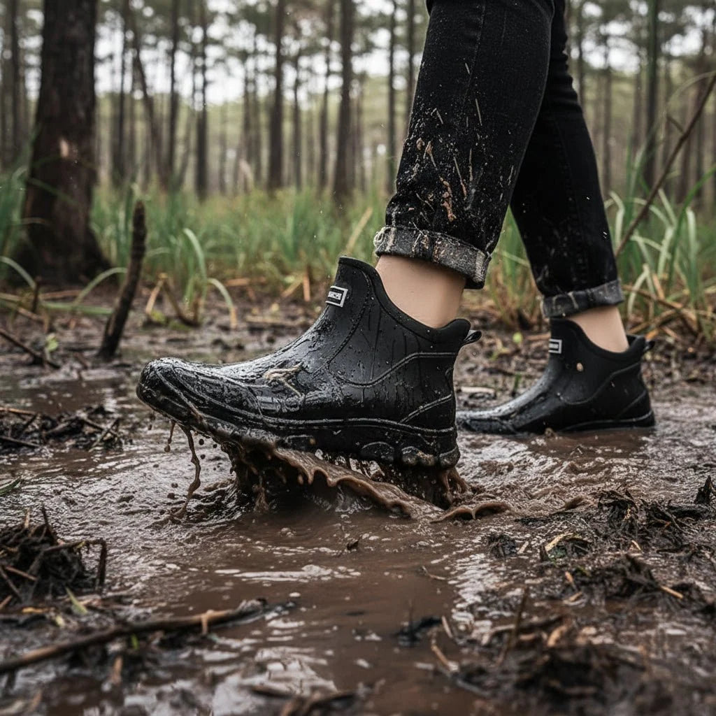 Rubber Boots Waterproof PVC Non-Slip Ankle-High